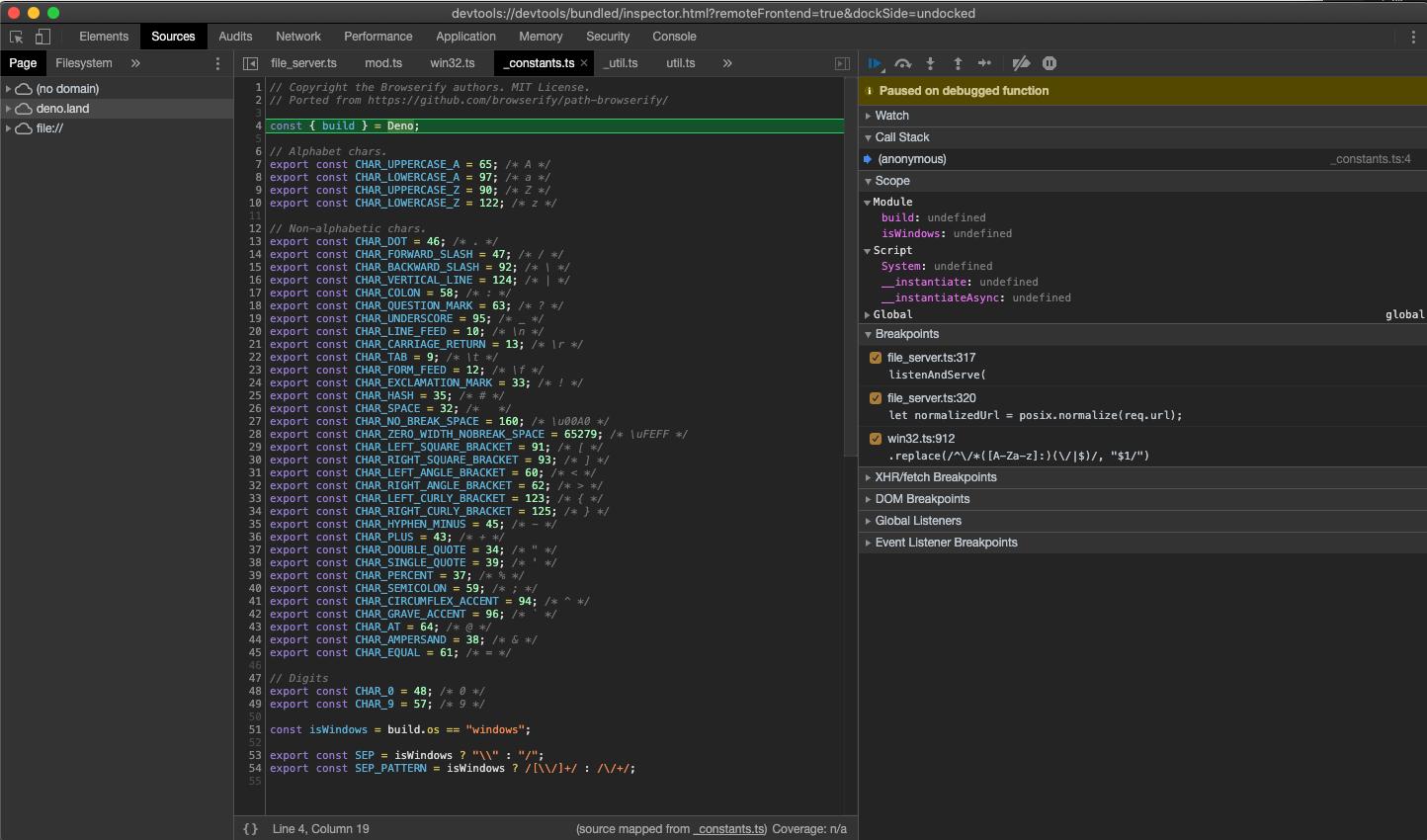 DevTools opened
